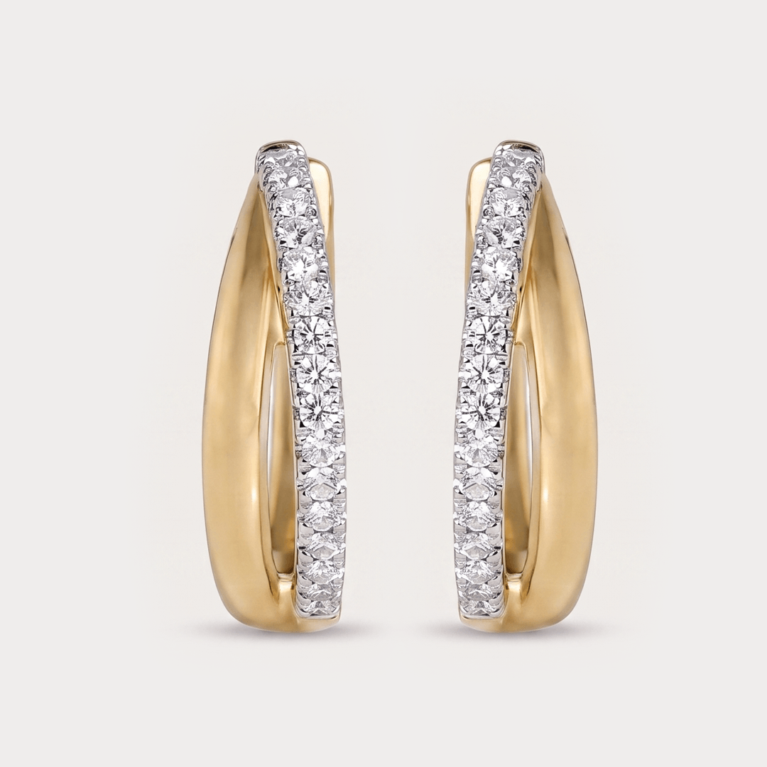 Sunwarm Hoop Diamond Earrings