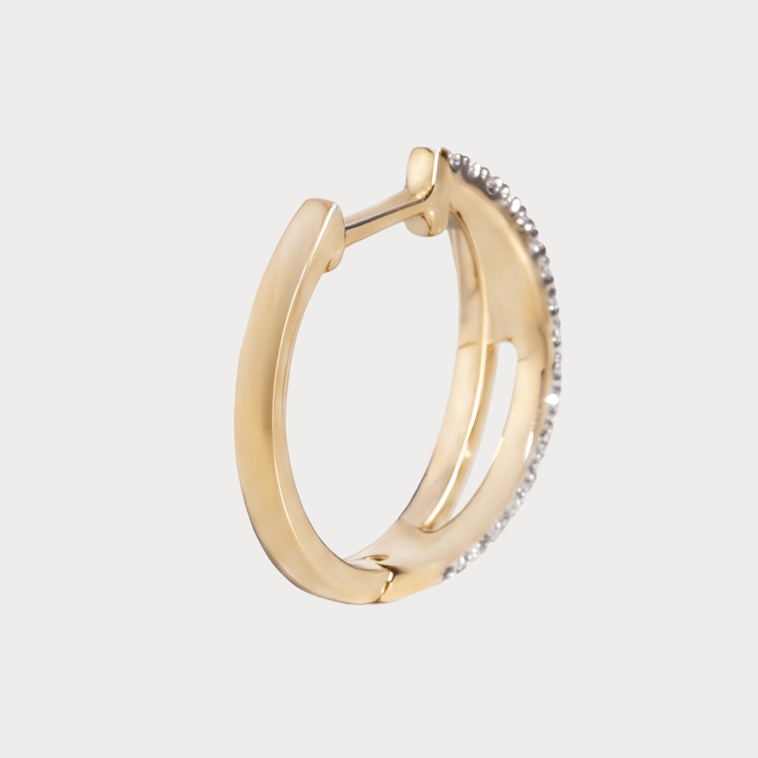 Sunwarm Hoop Diamond Earrings