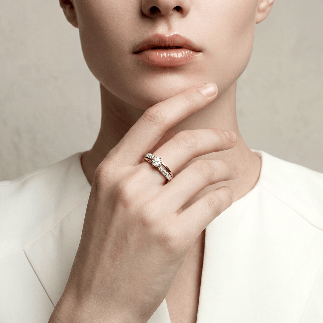 Rugiada Mini-Solitaire Diamond Ring
