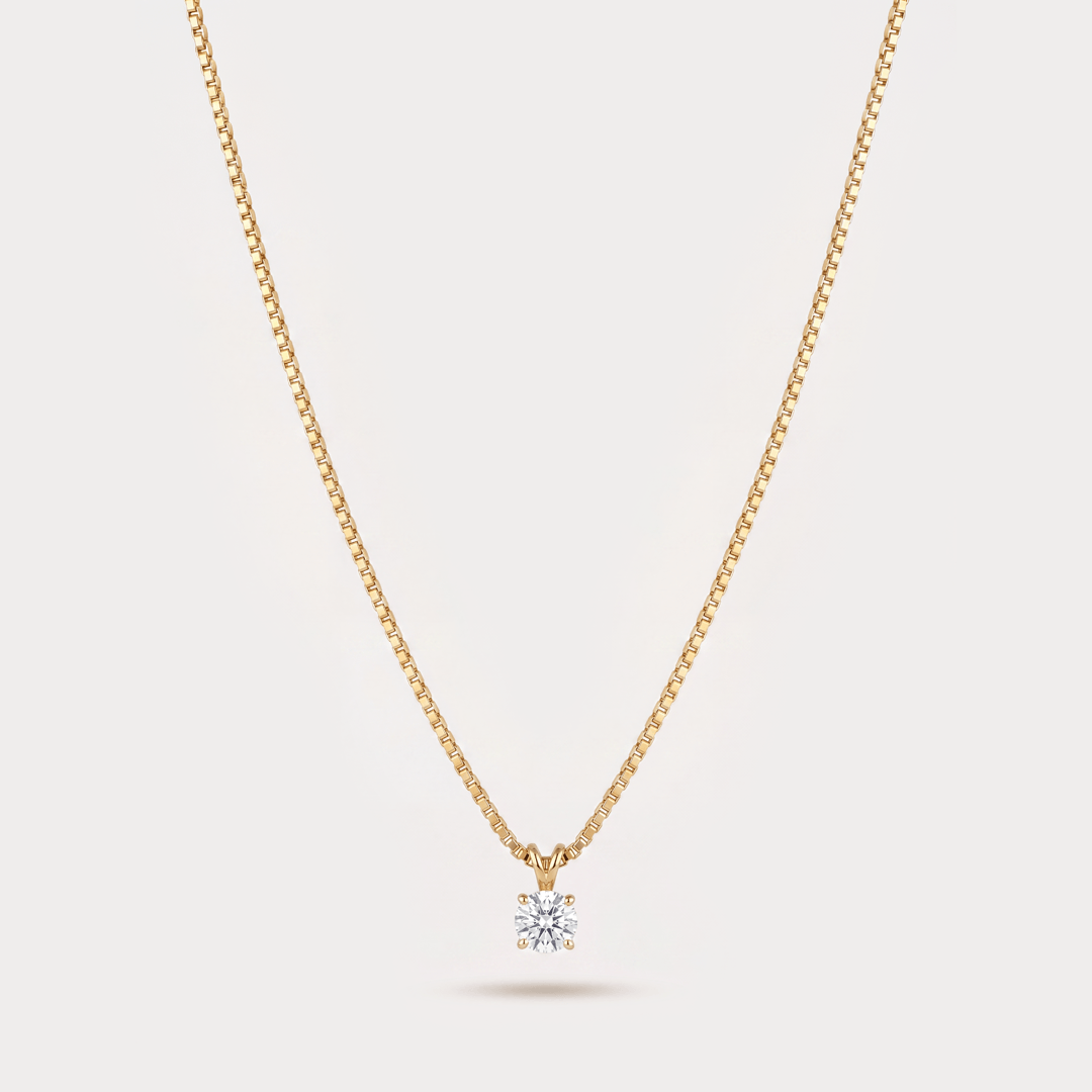 Lumière Solitaire Diamond Pendant Chain