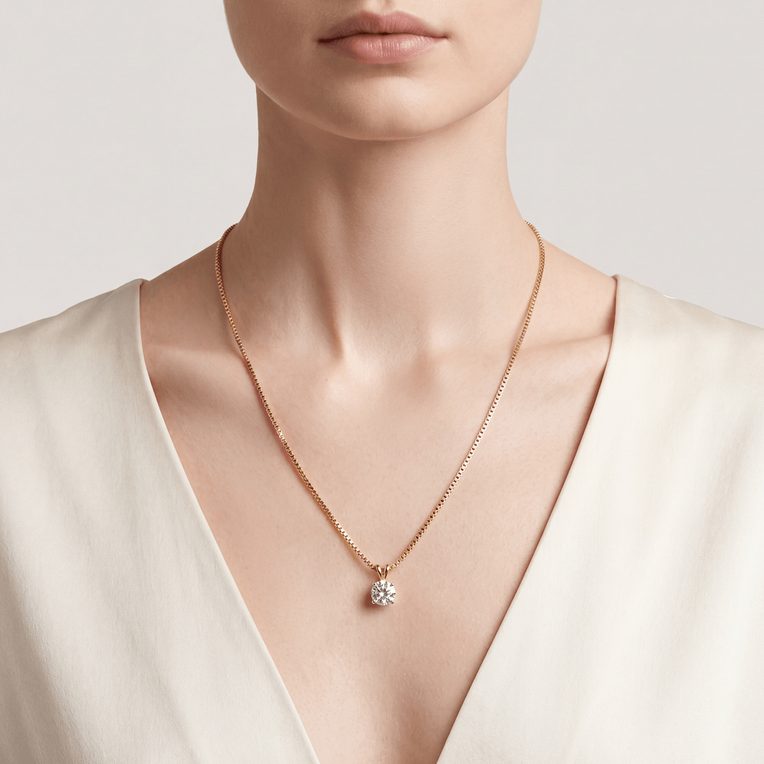 Lumière Solitaire Diamond Pendant Chain