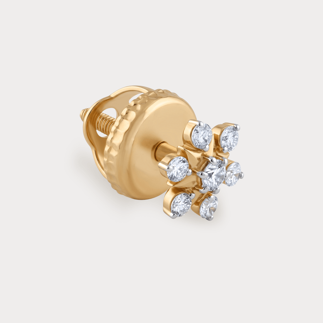 Vine Floral Nakshatra Diamond Earrings