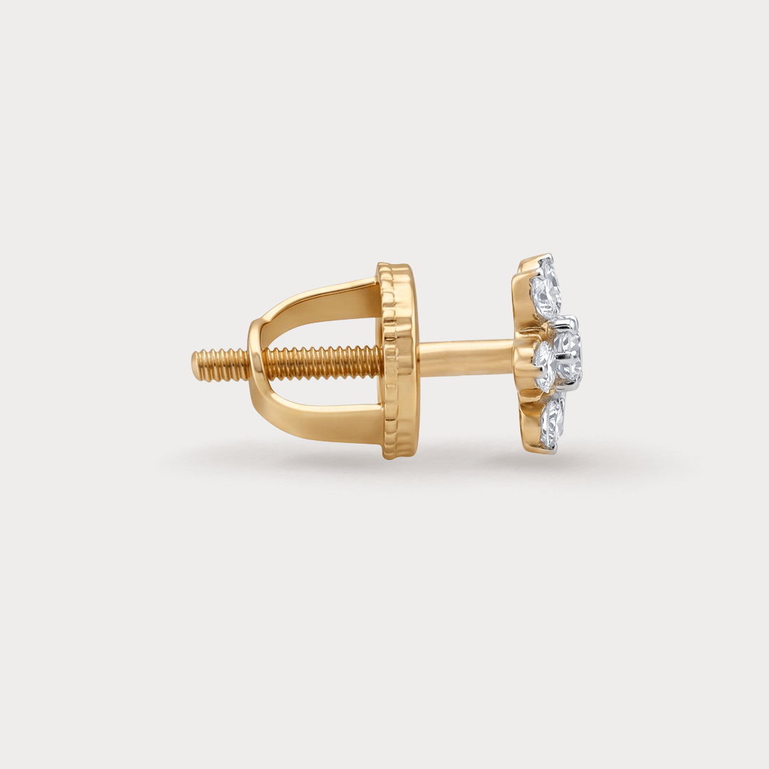 Vine Floral Nakshatra Diamond Earrings