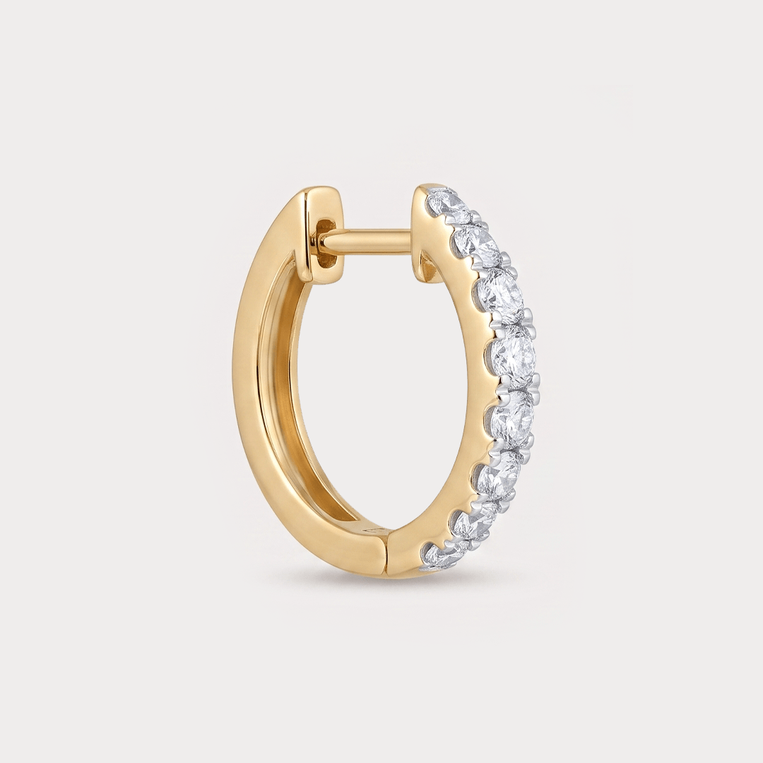 Auralight Single Hoop Diamond Earrings