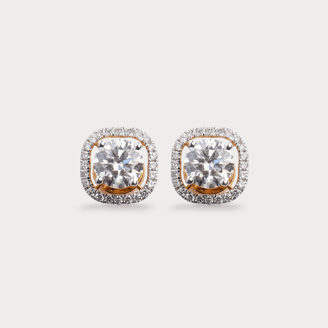 Sparklet Halo Diamond Earrings
