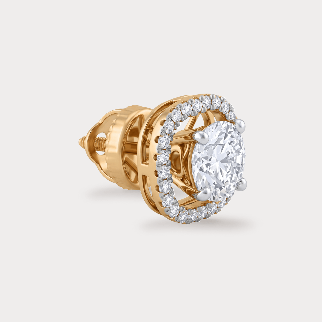 Sparklet Halo Diamond Earrings