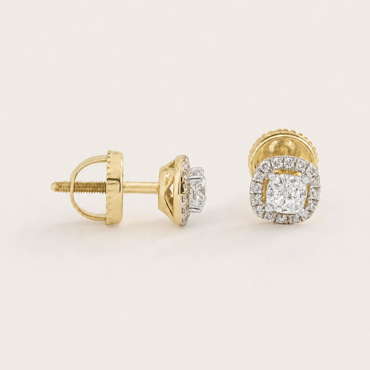 Aureate Halo Diamond Earrings