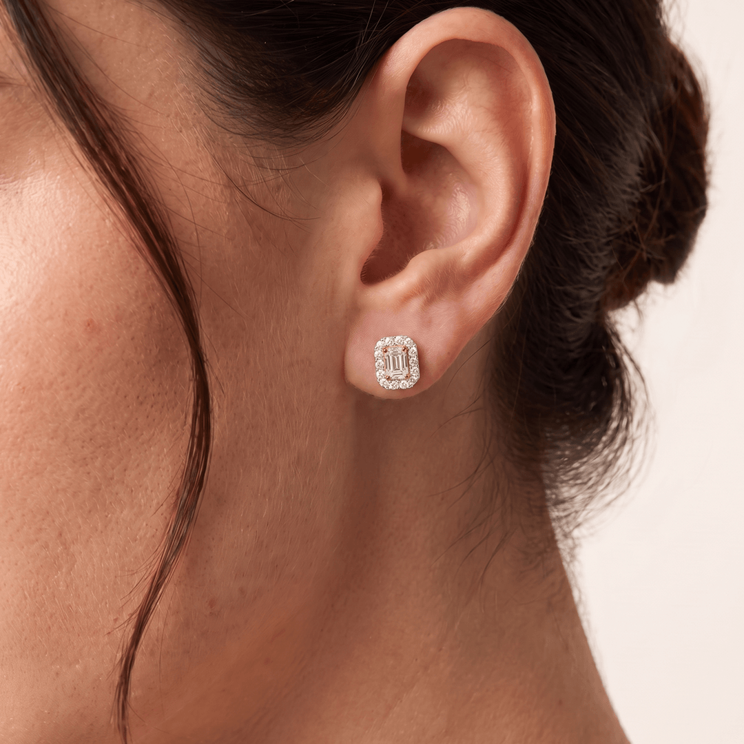 Shimmerwave Halo Diamond Studs