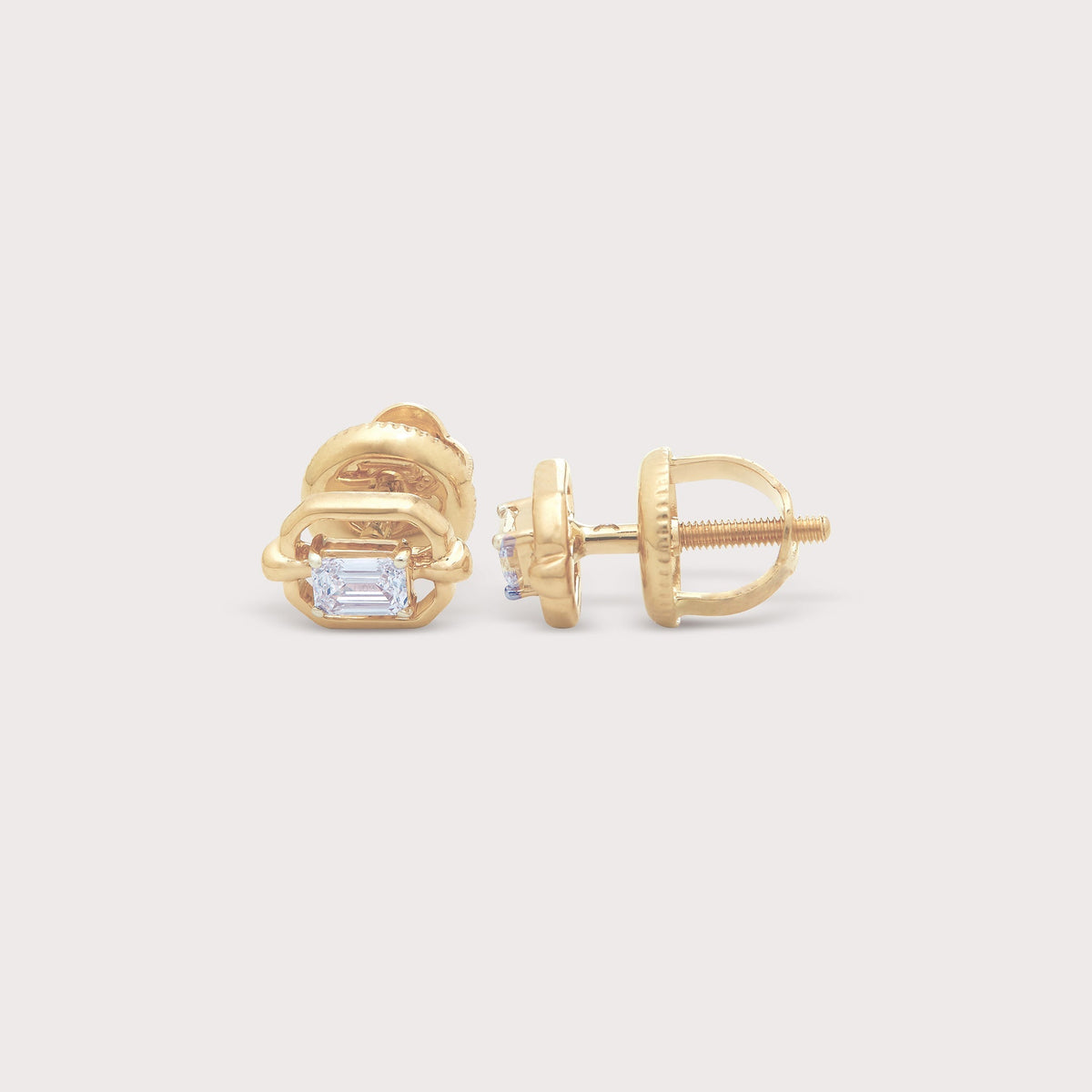 Framed Emerald Diamond Studs