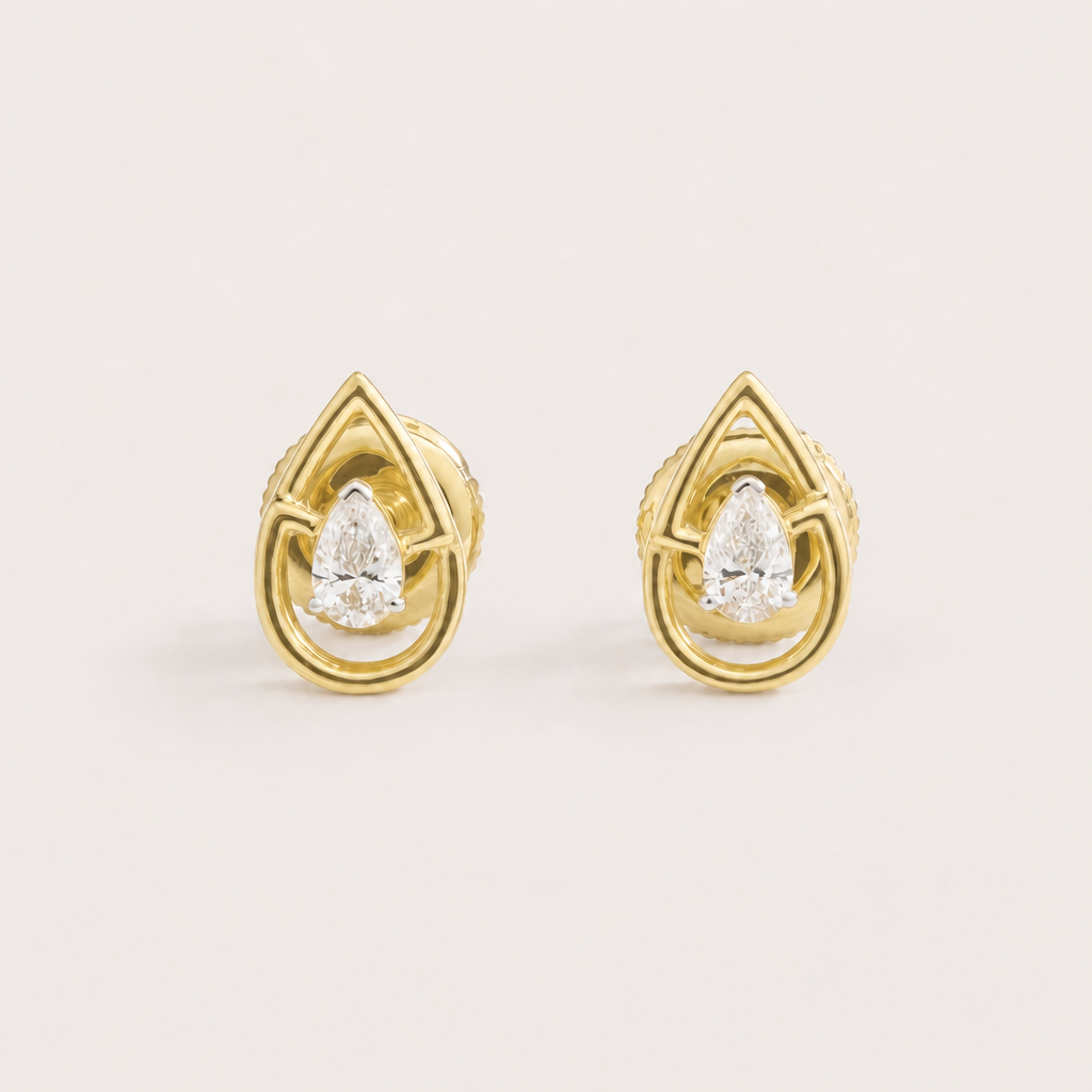 Double Teardrop Diamond Studs