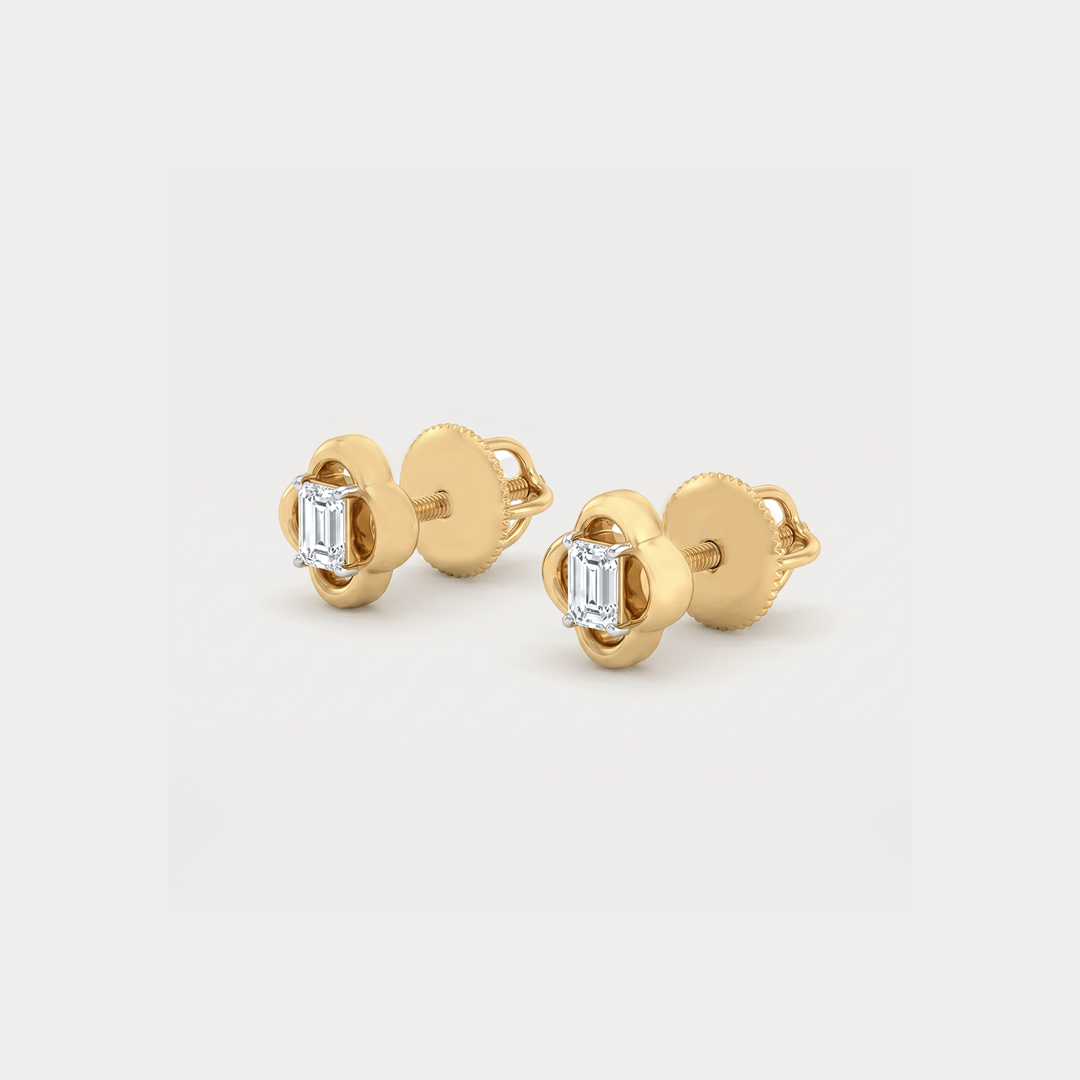 Golden Clover Diamond Studs
