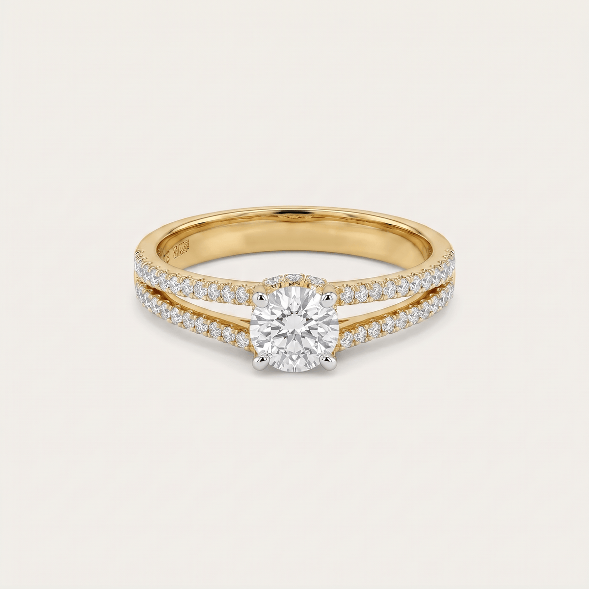Loveleaf Mini-Solitaire Diamond Ring
