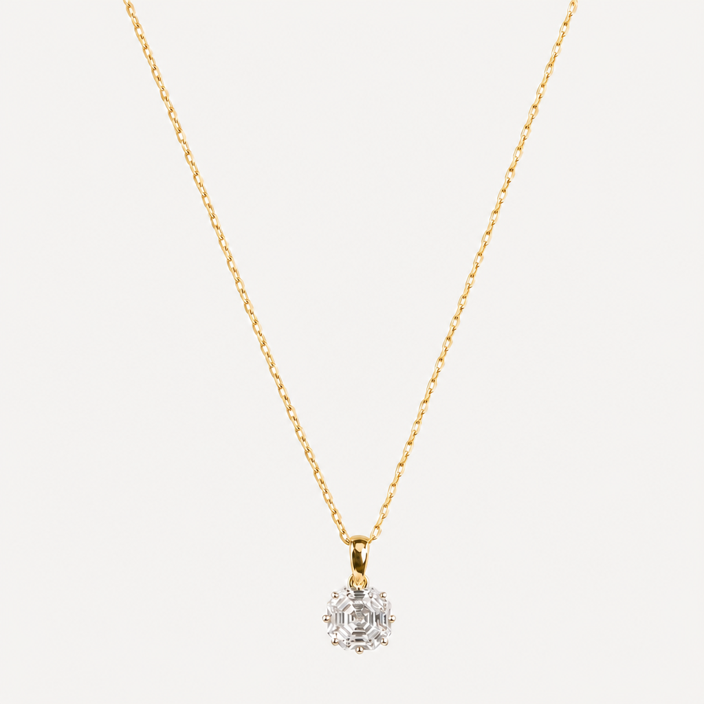 Ashtalakshmi Solitaire Diamond Pendant Chain