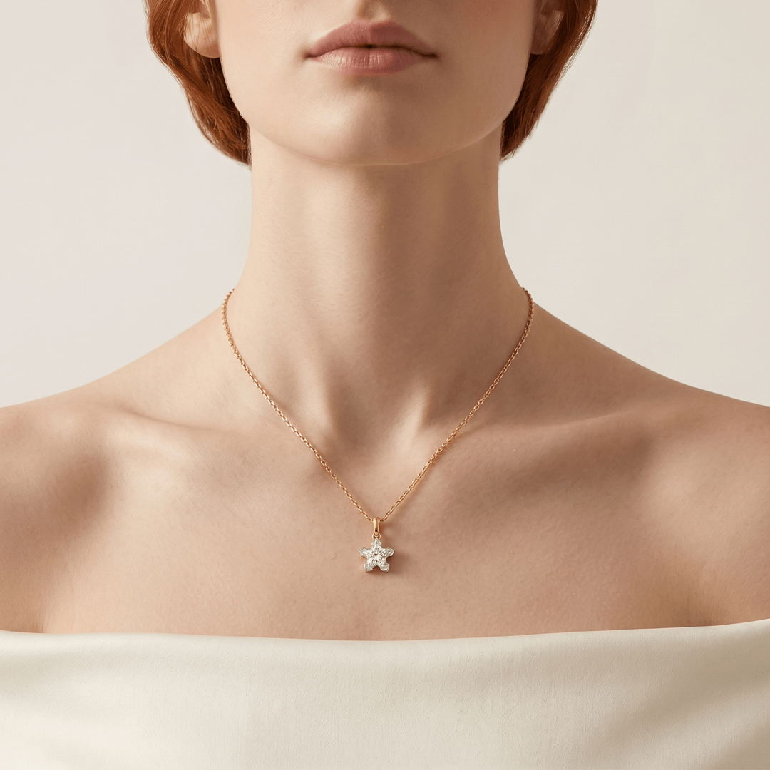 The Aukera Orchid Rareté Solitaire Diamond Pendant Chain