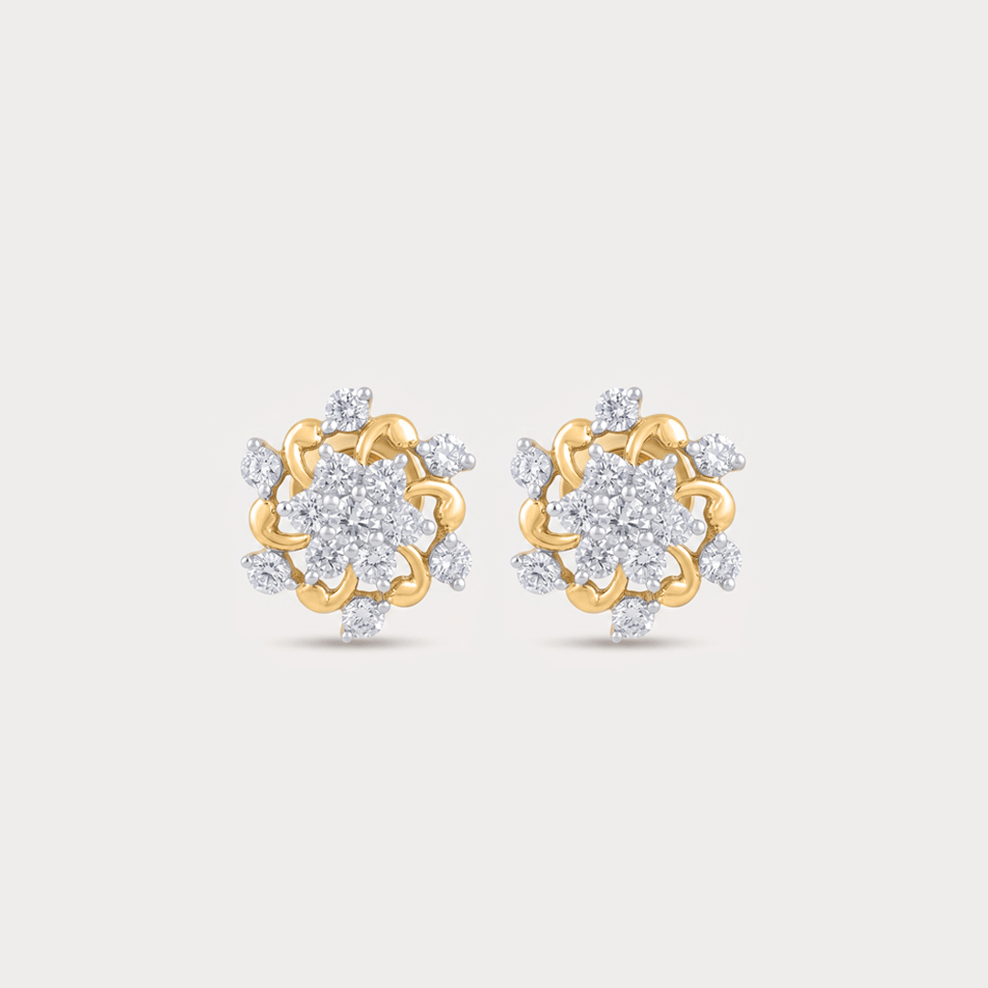 Sundew Floral Nakshatra Diamond Earrings