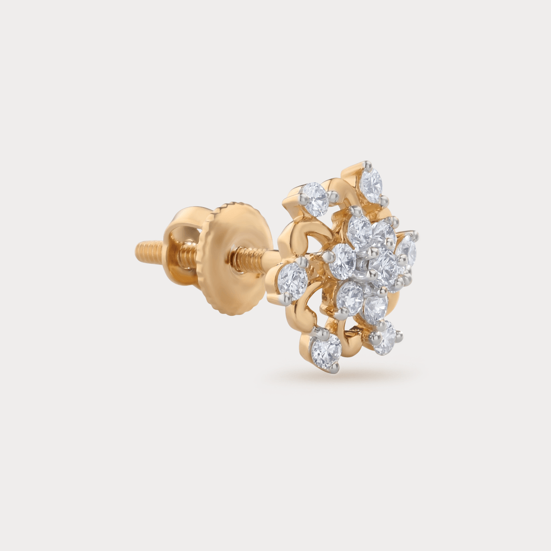 Sundew Floral Nakshatra Diamond Earrings
