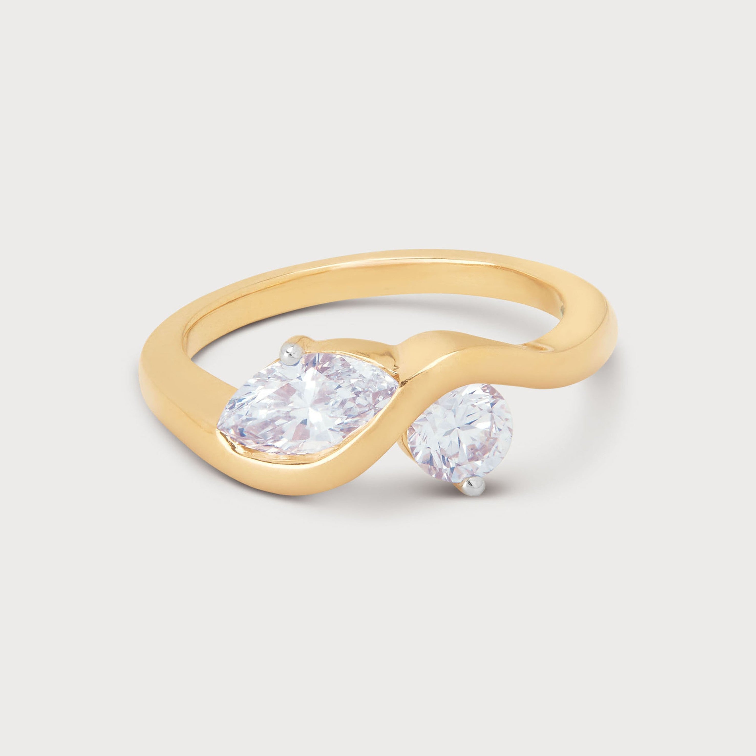 Twin Harmony Diamond Ring