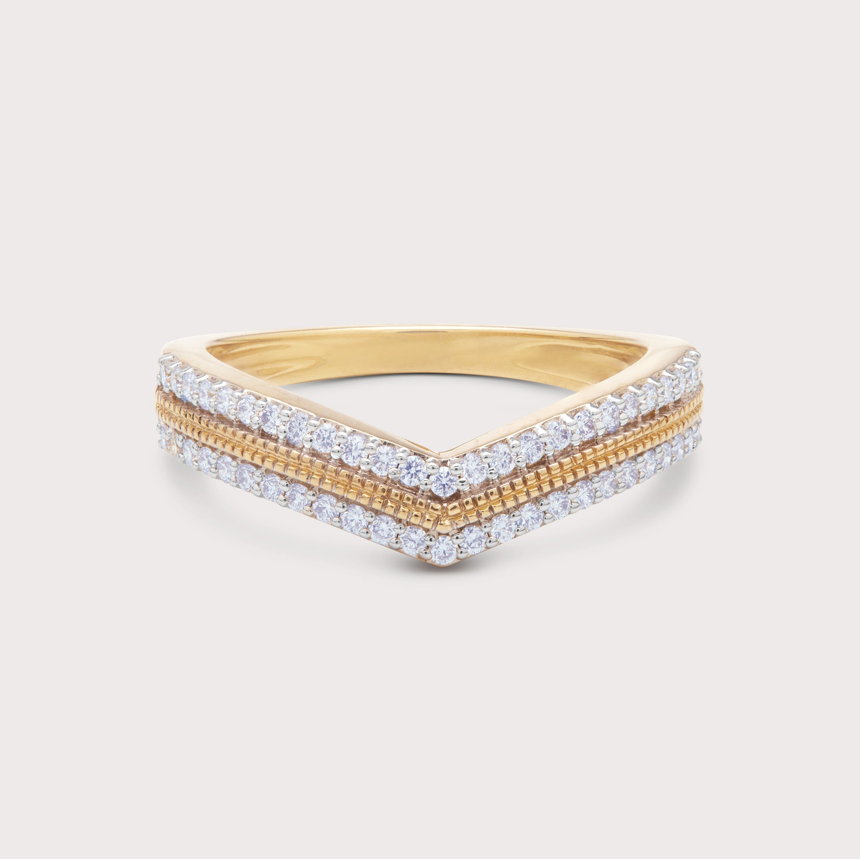 Chevron Pavé Diamond Band