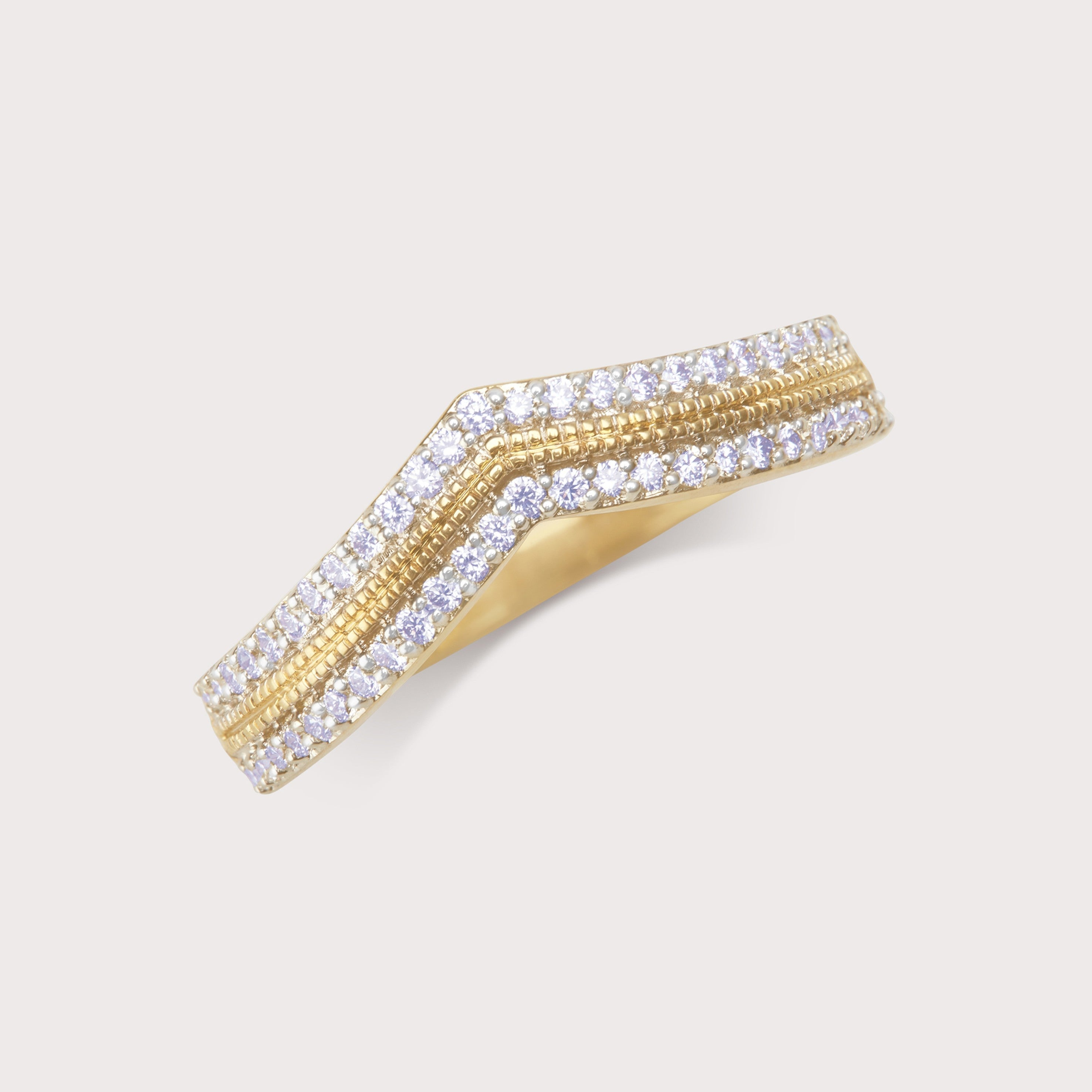 Chevron Pavé Diamond Band