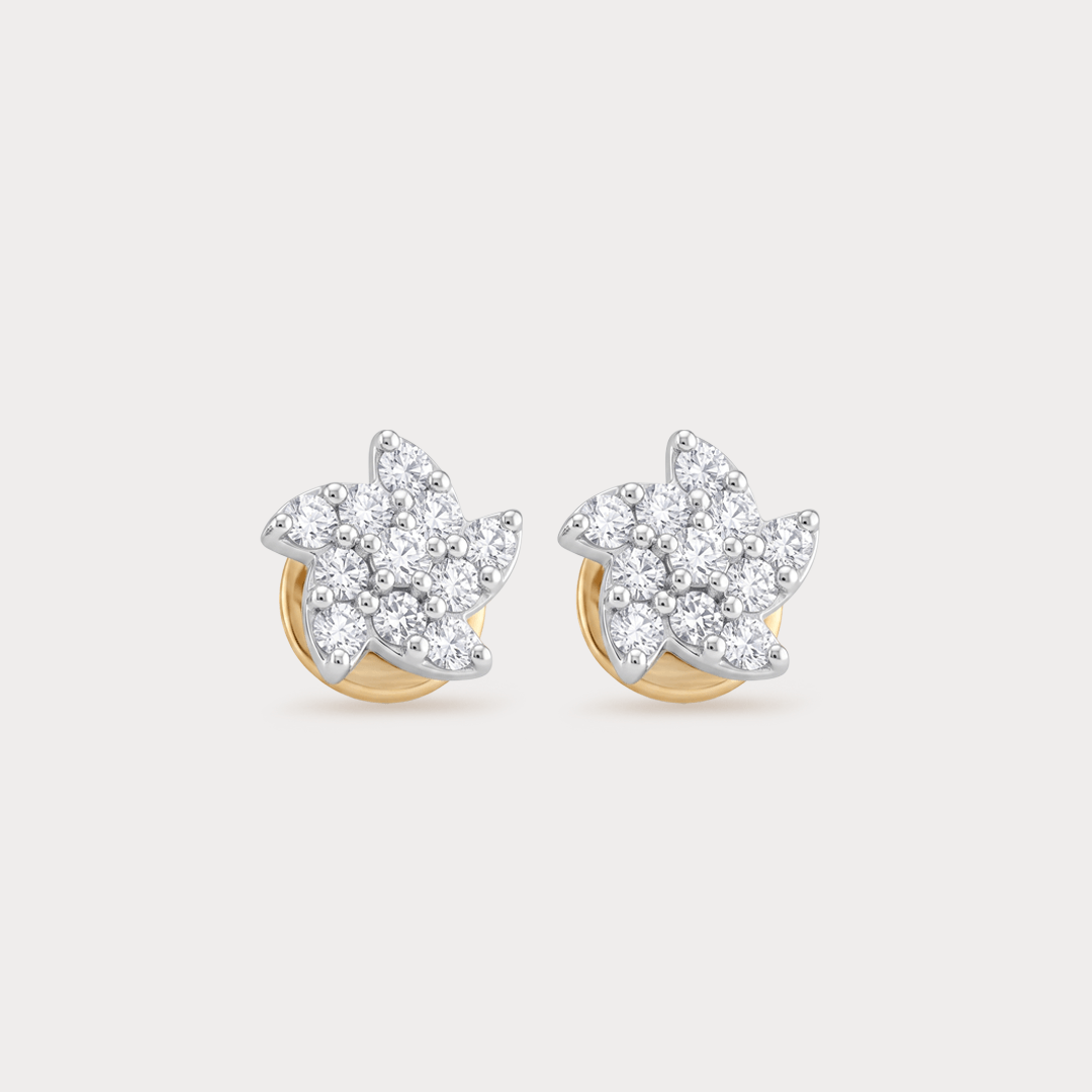 Sunburst Stars & Flowers Diamond Earrings