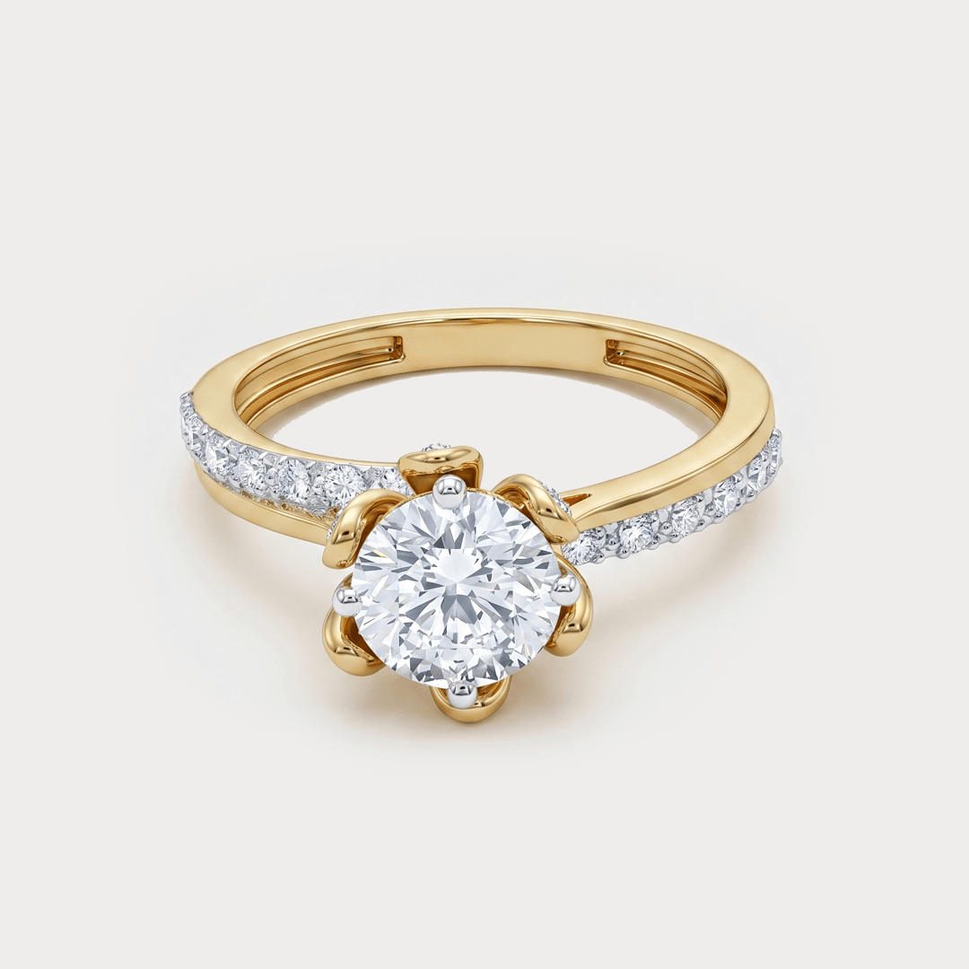 Ornate Extra Brilliant Solitaire Diamond Ring