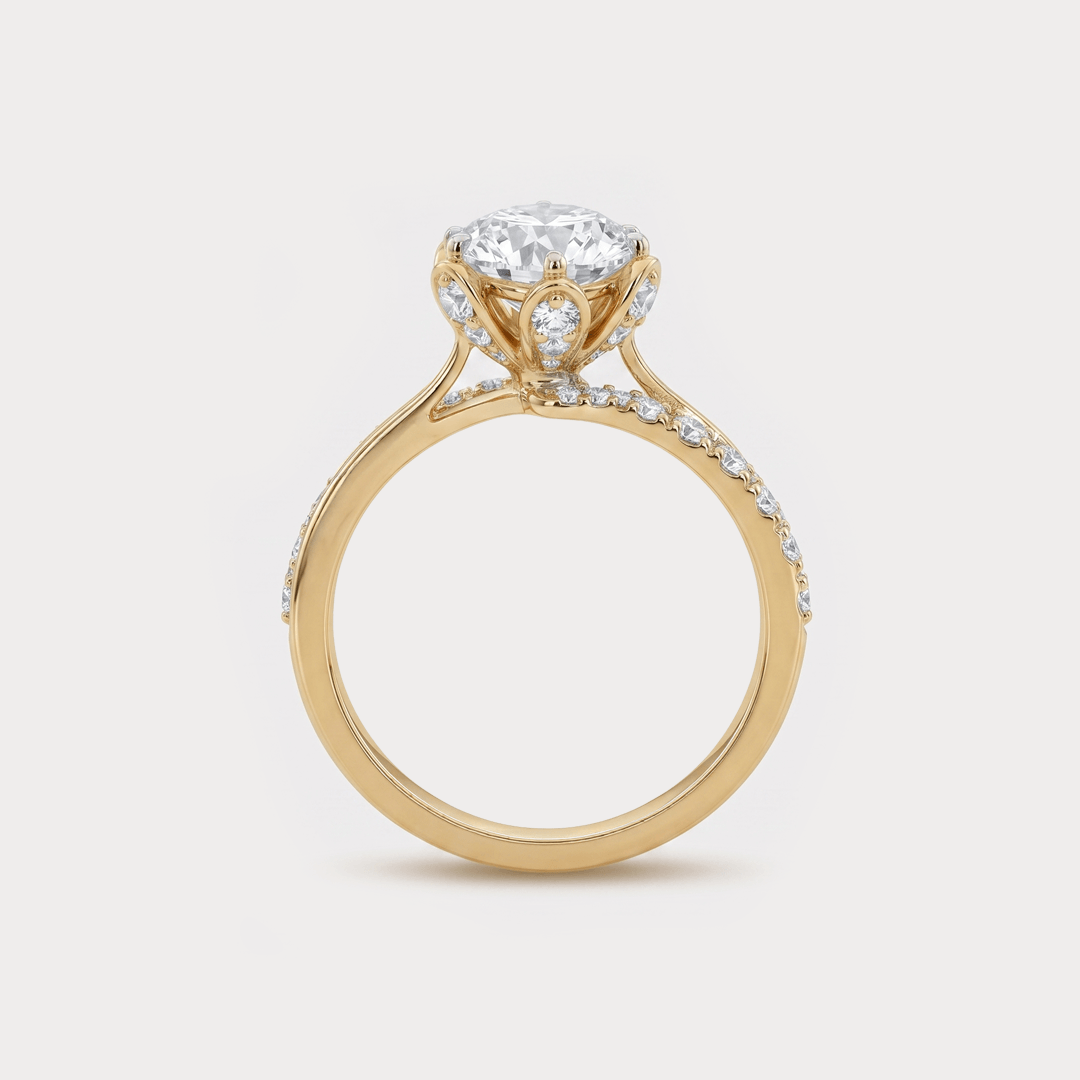 Ornate Extra Brilliant Solitaire Diamond Ring