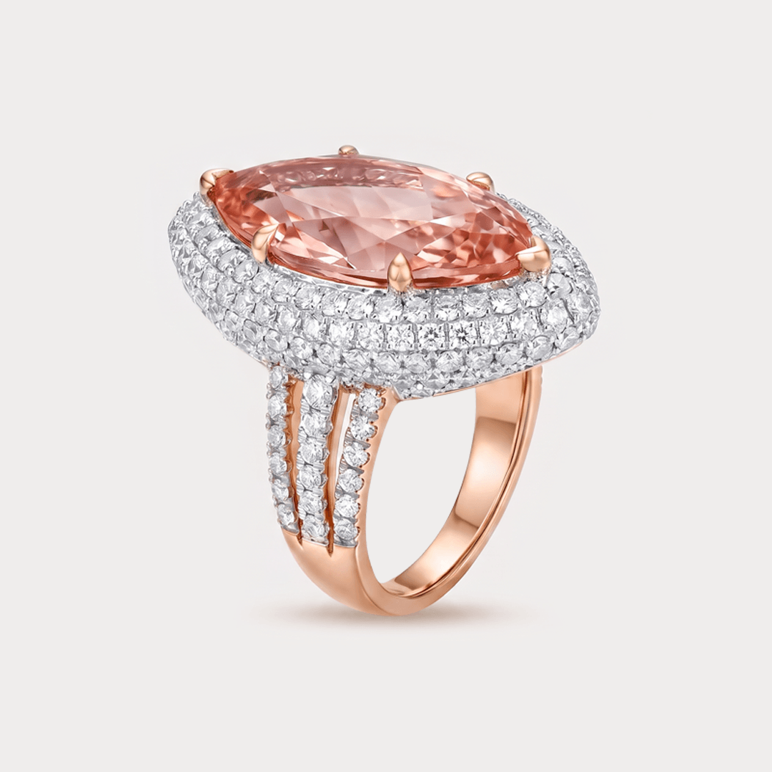Bloom of Dusk Rose Diamond Cocktail Ring
