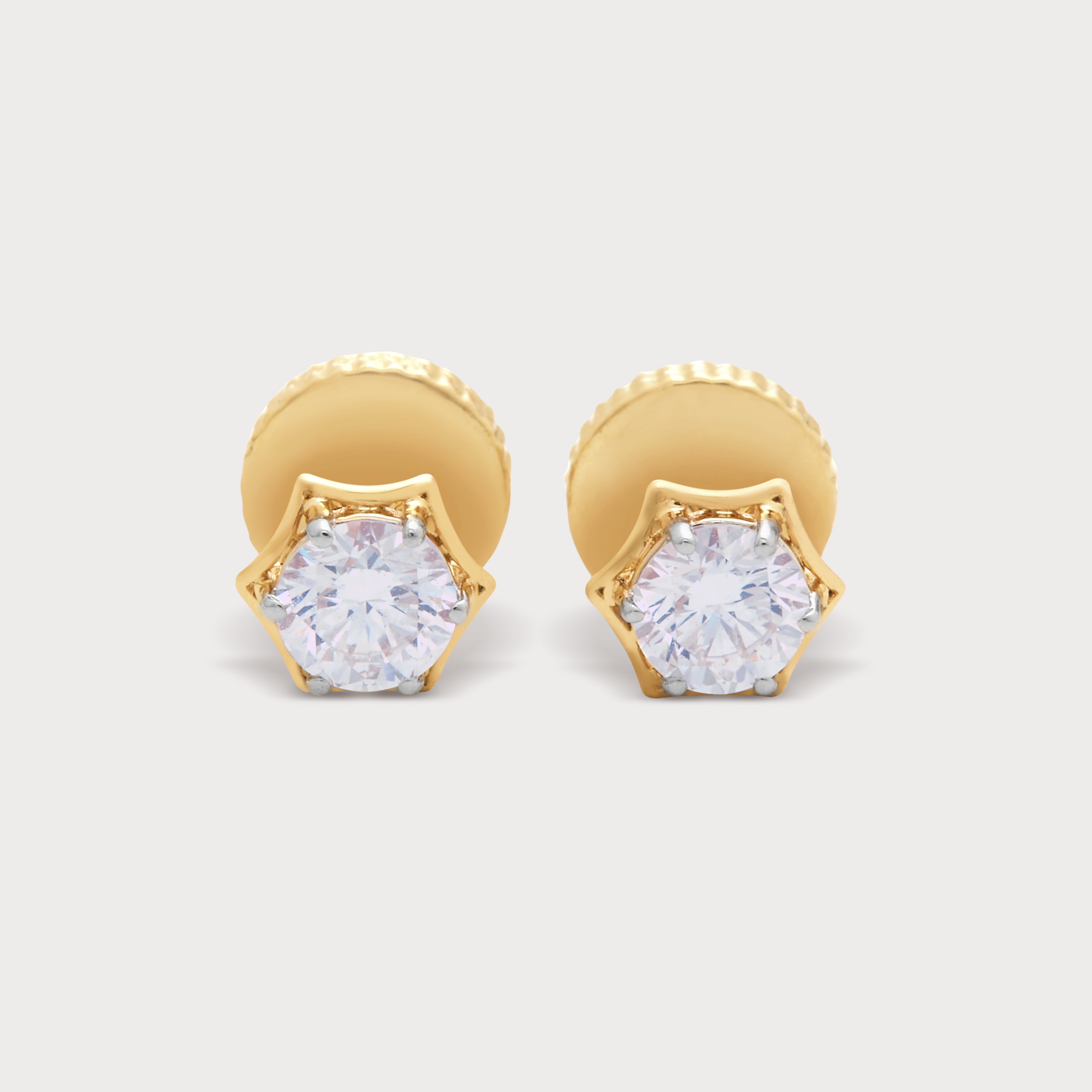 Hexagon Diamond Studs