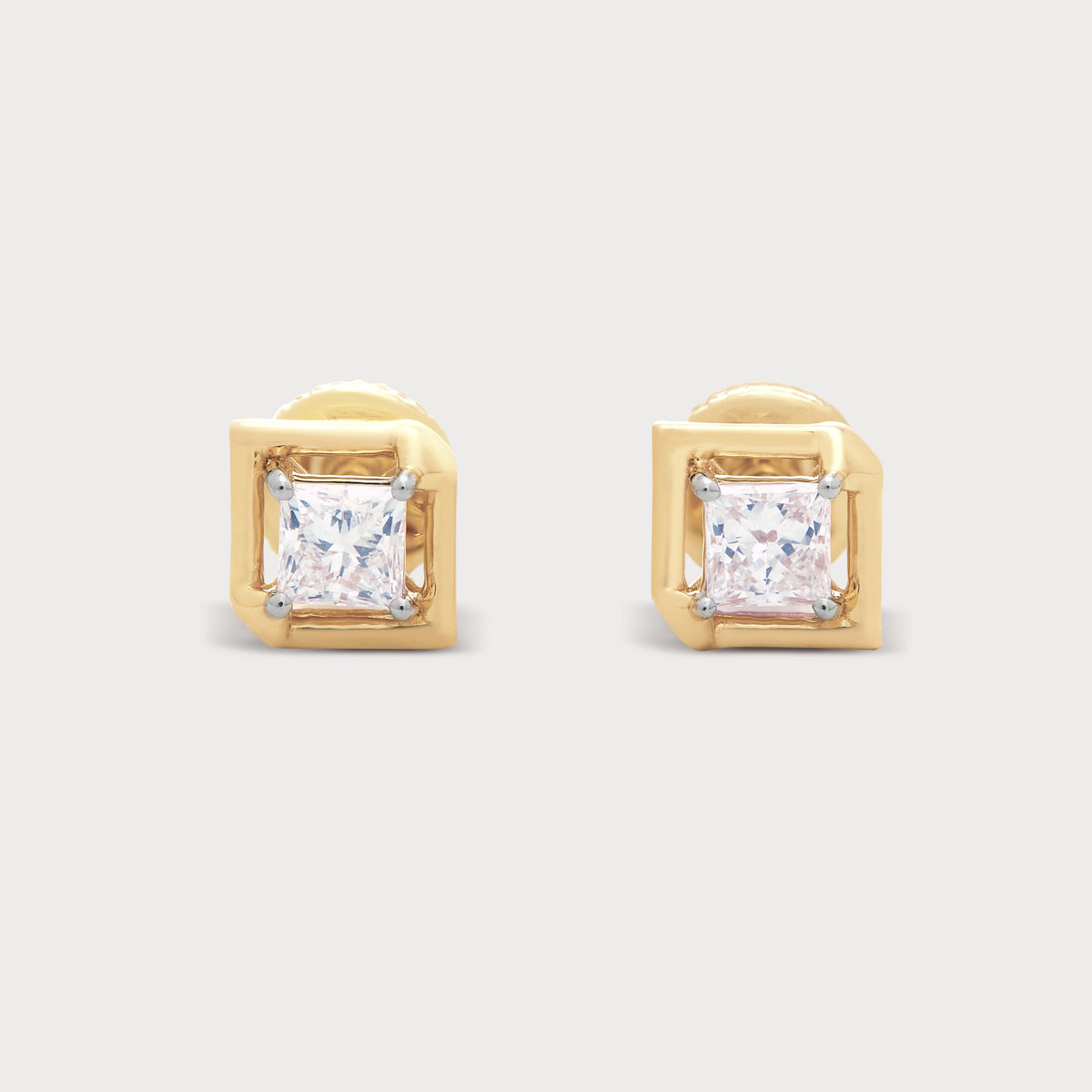 Double Boxed Diamond Studs