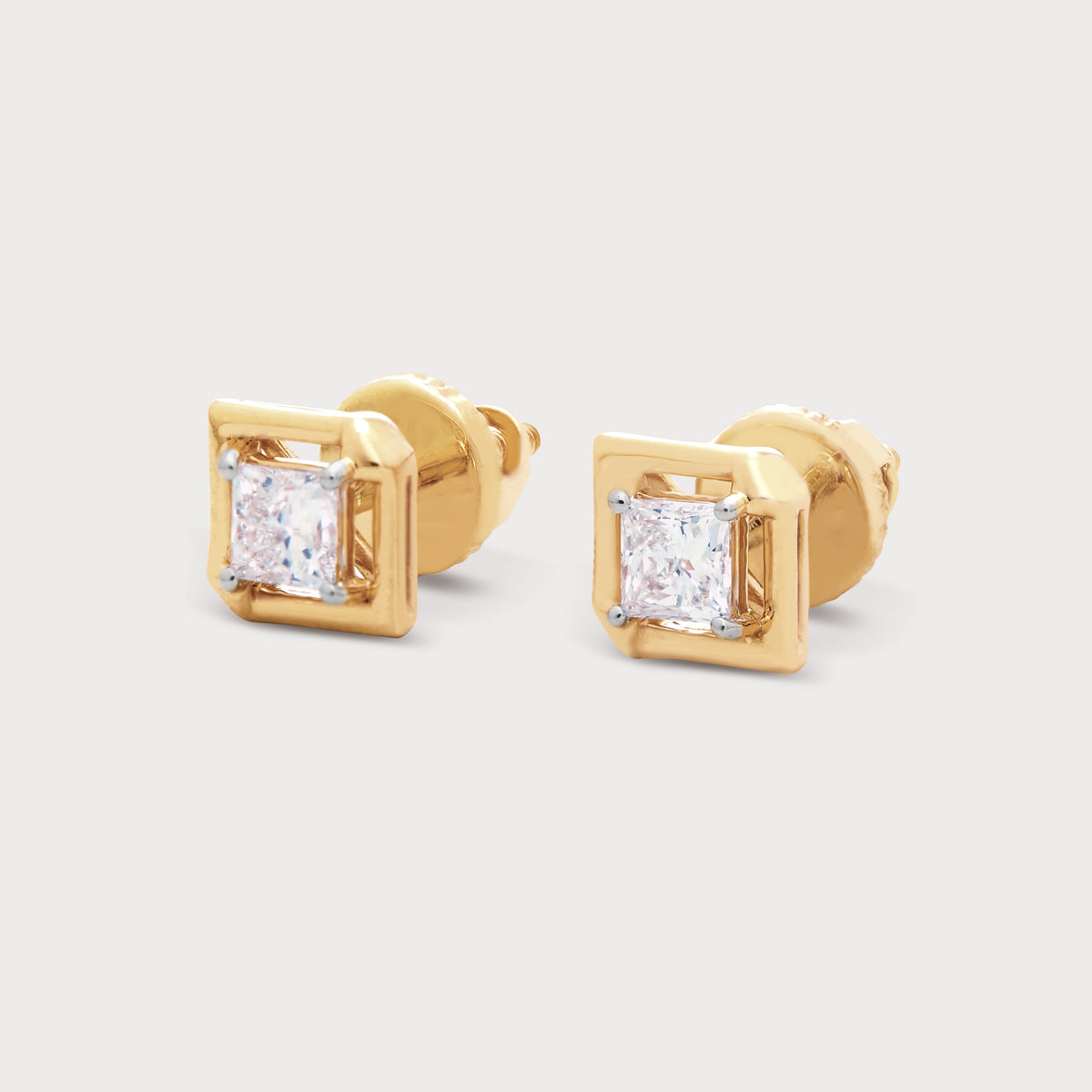 Double Boxed Diamond Studs