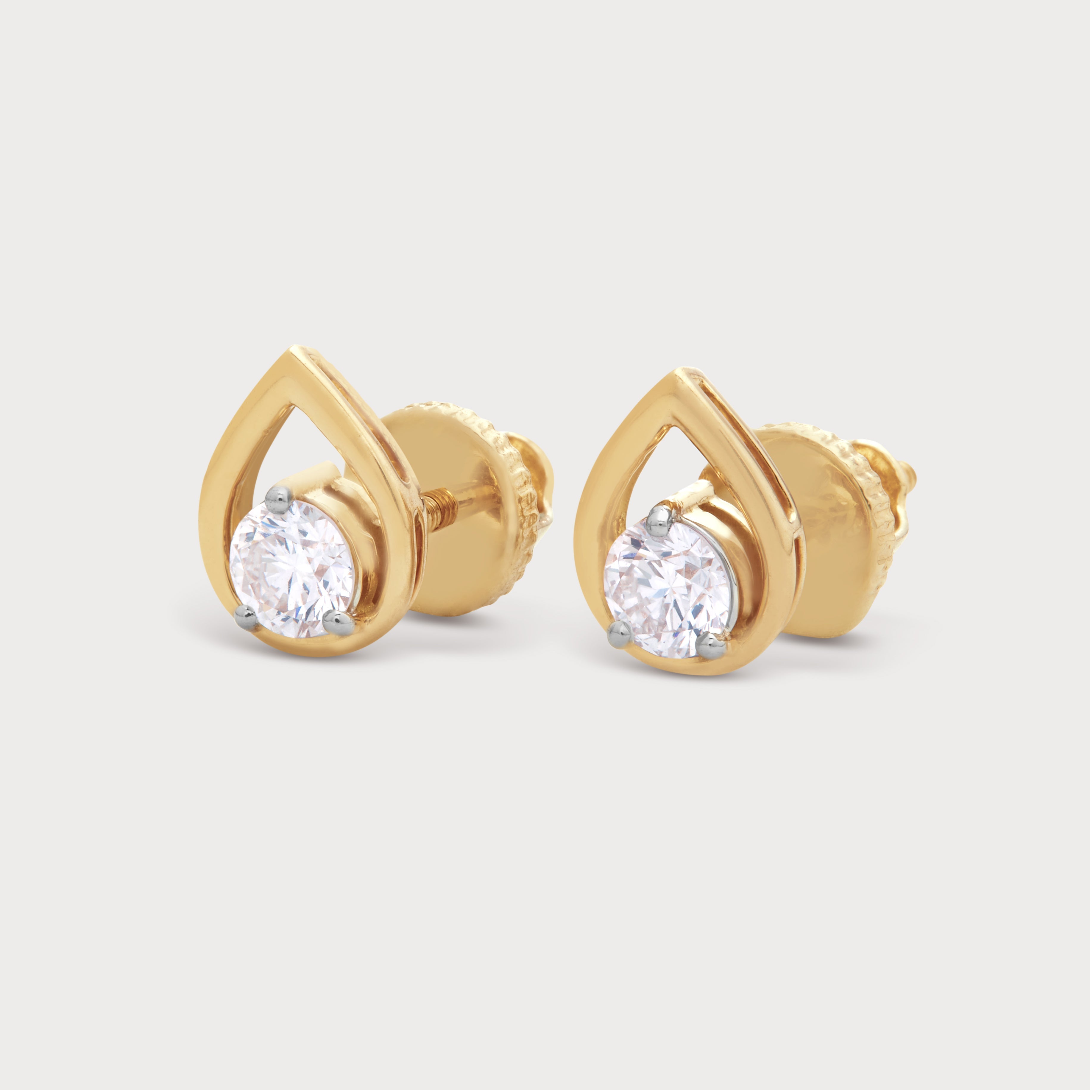 Gold Drop Diamond Studs