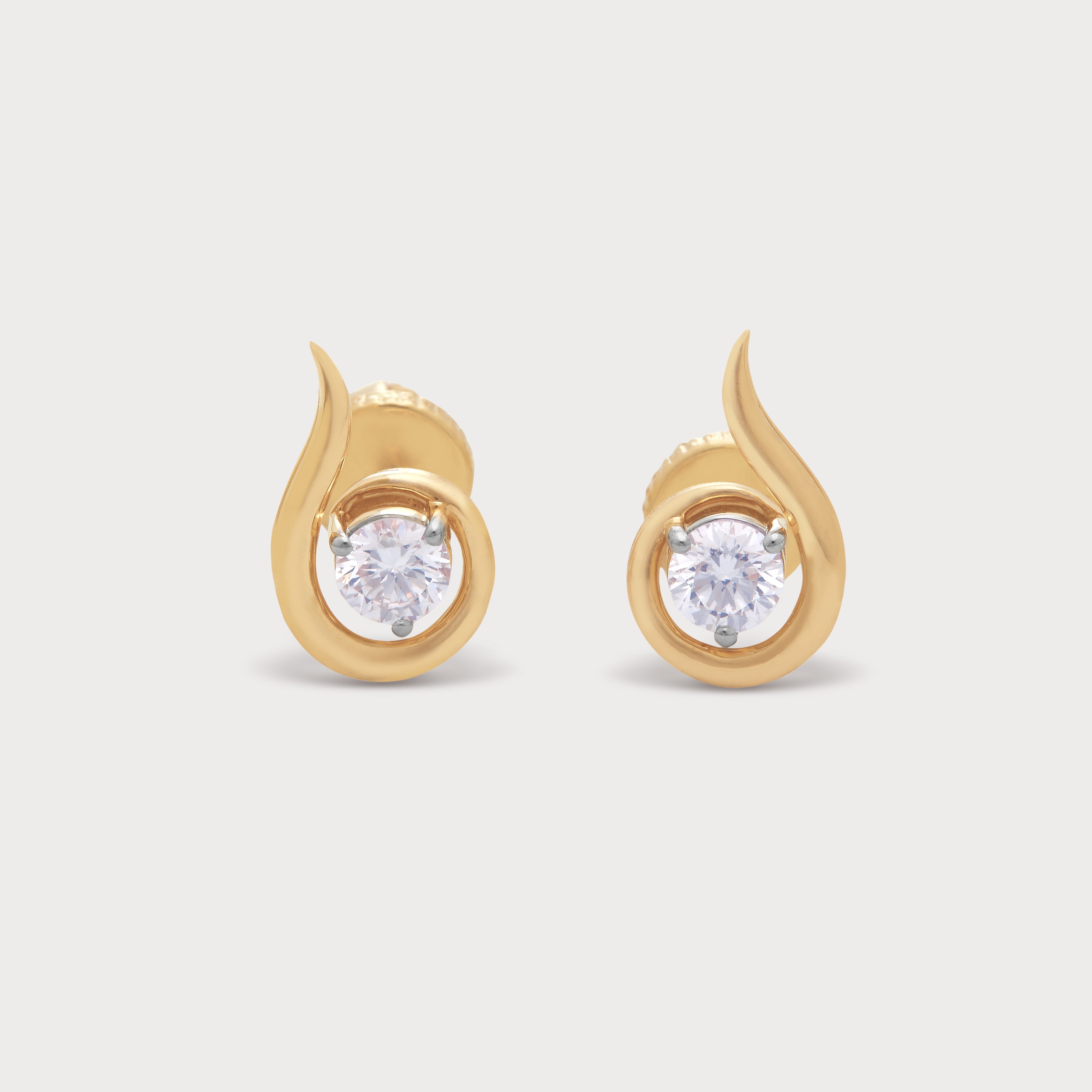 Gold Helix Diamond Studs