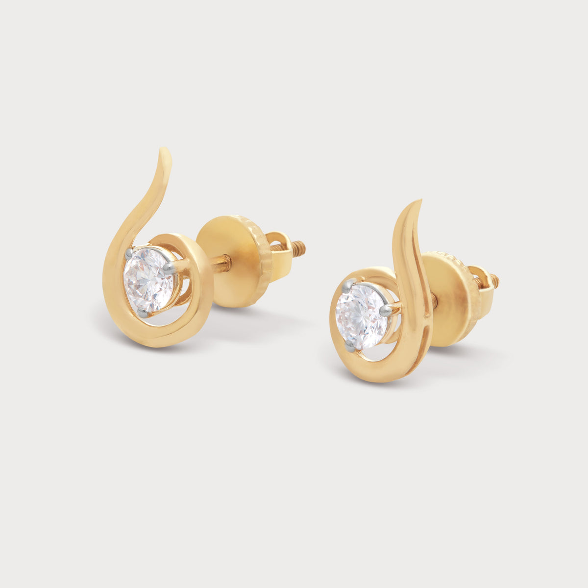 Gold Helix Diamond Studs