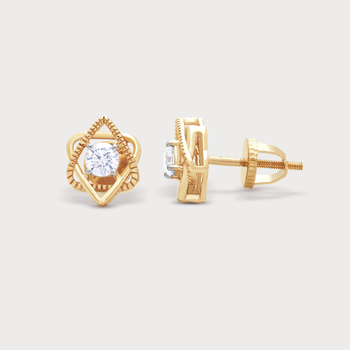 Gold Star Loop Diamond Studs