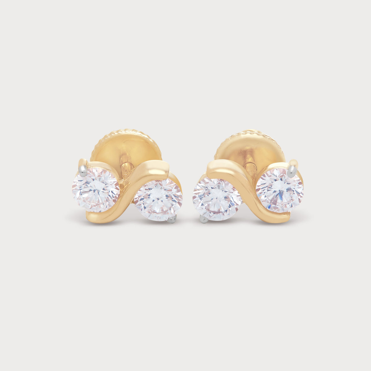 Golden Yin Yang Diamond Studs