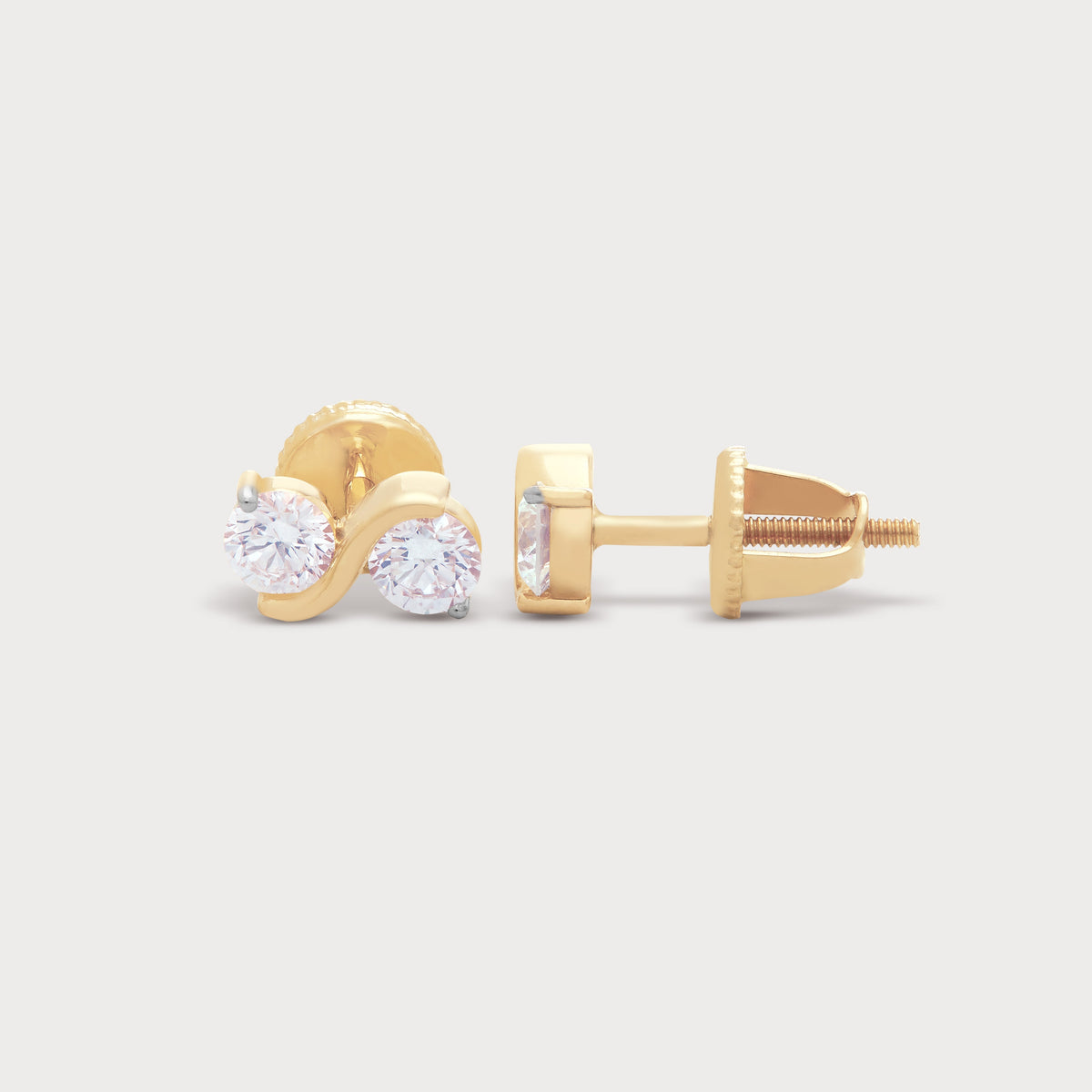Golden Yin Yang Diamond Studs