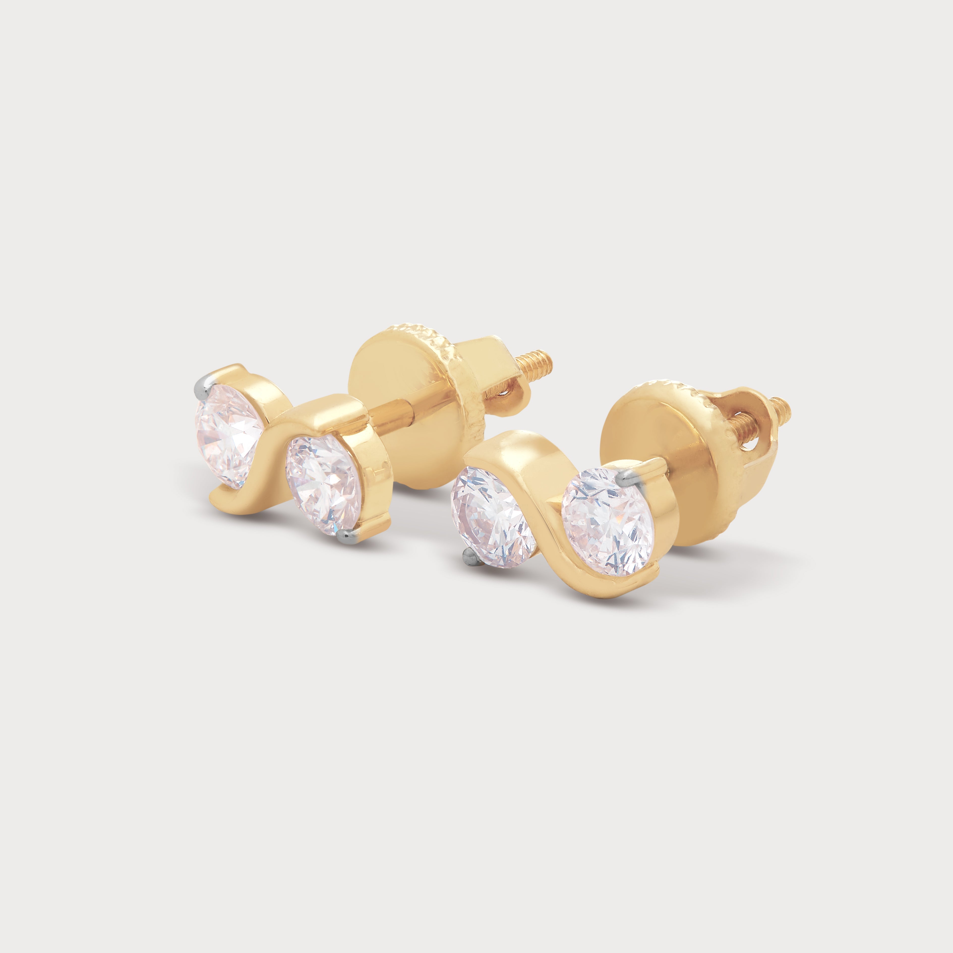 Golden Yin Yang Diamond Studs