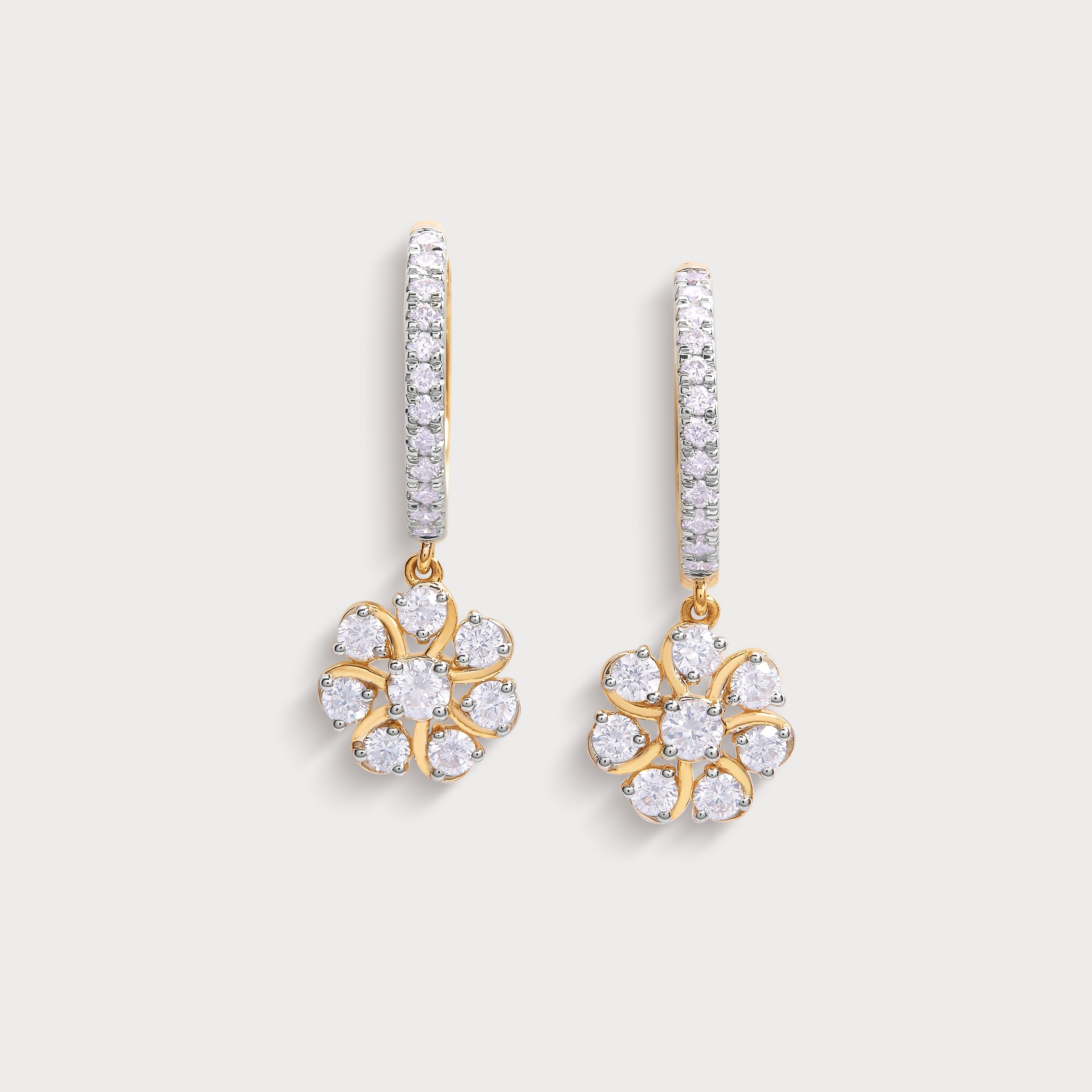 Flowertrain Diamond Hoops