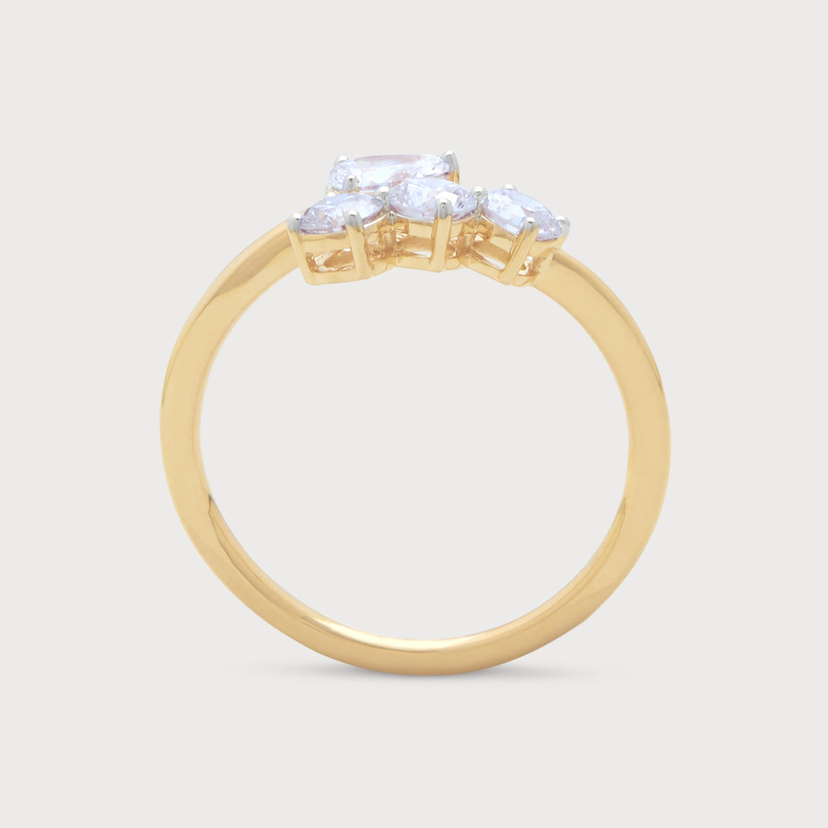 Crescent Quartet Diamond Ring
