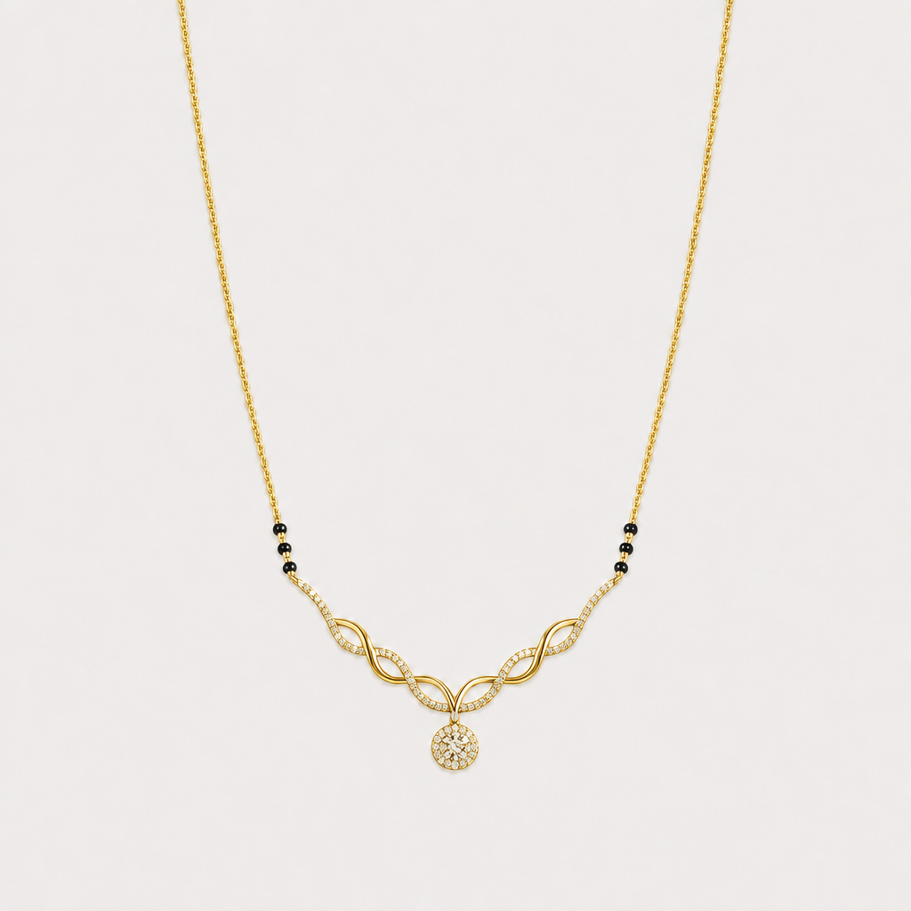 Devotion Solitaire Halo Diamond Mangalsutra