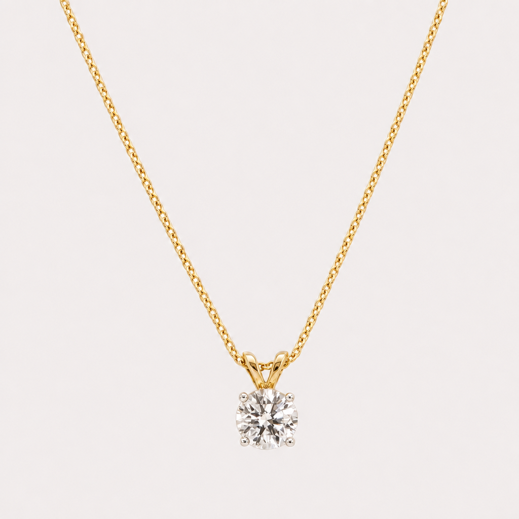 Captivant Solitaire Diamond Pendant Chain