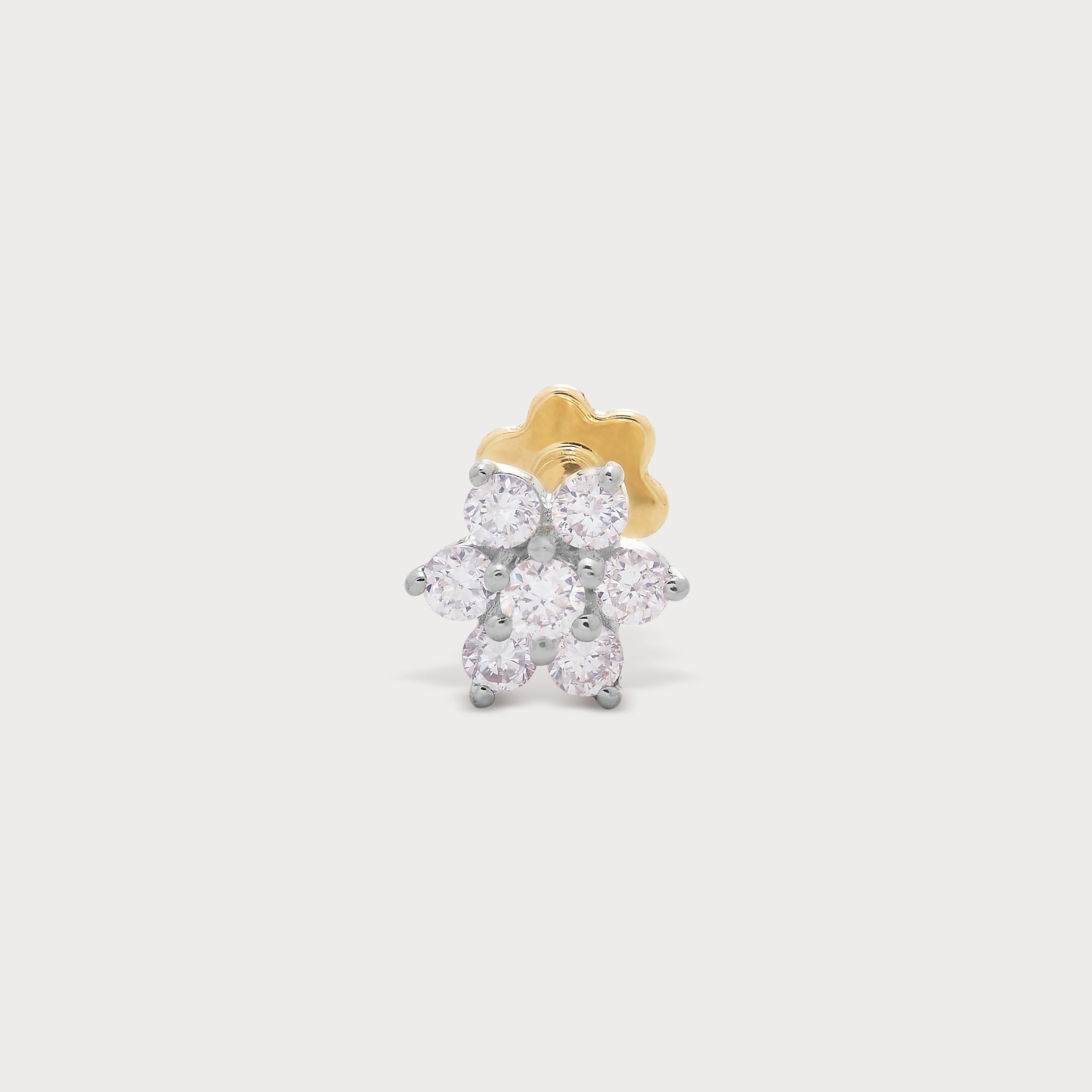 Blooming Spark Diamond Nose Pin