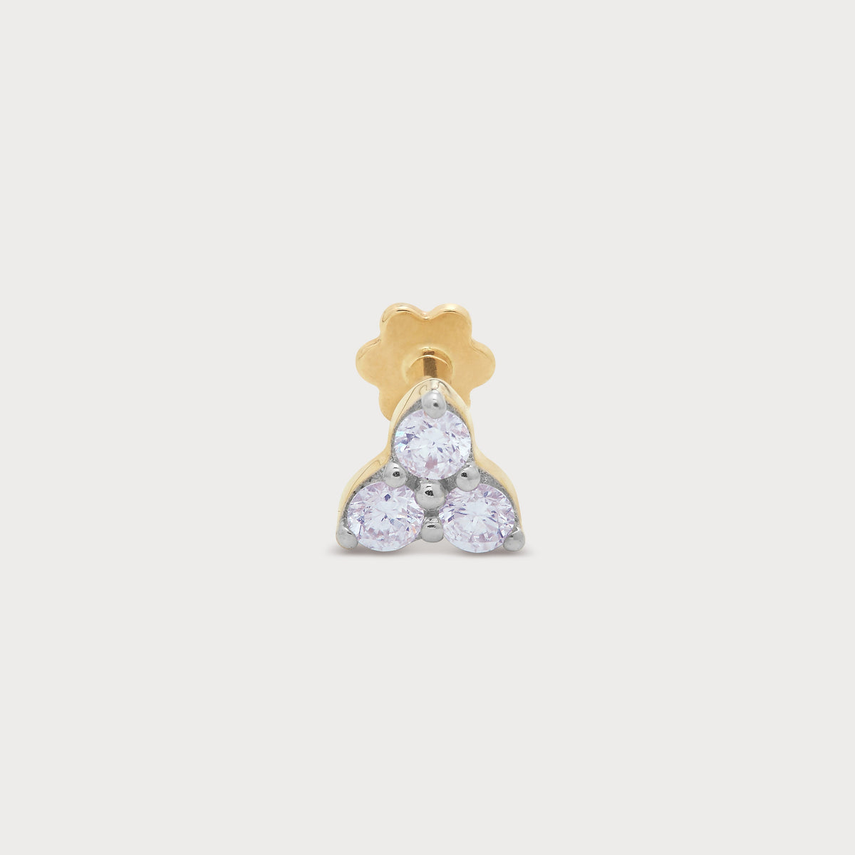 Triple Gleam Diamond Nose Pin