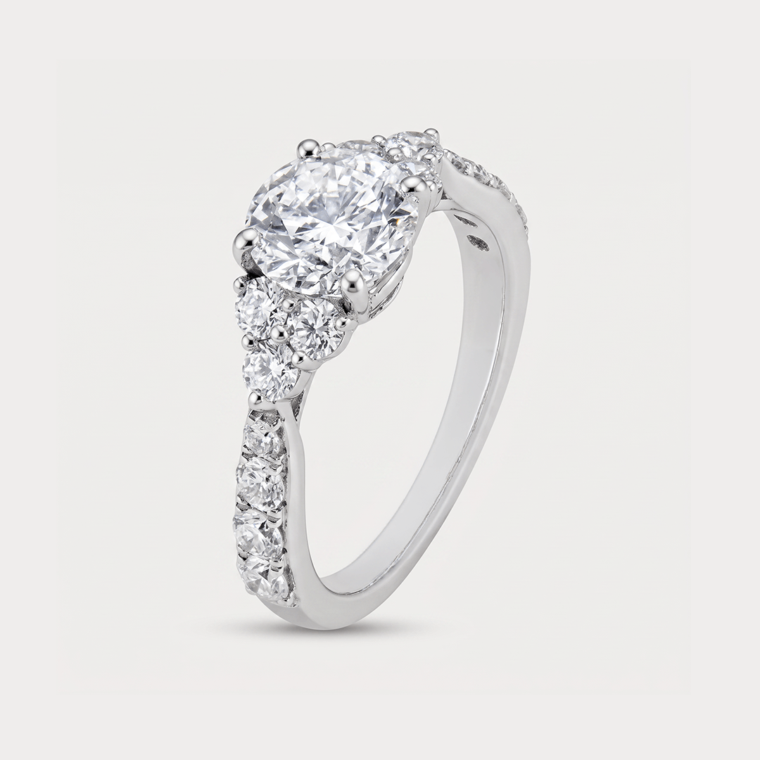 Mezza Luna Solitaire Diamond Ring