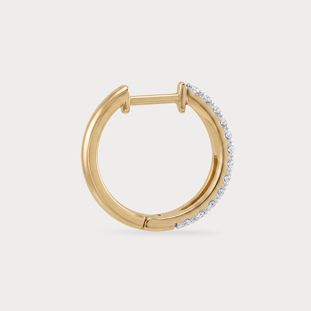 Sunwarm Hoop Diamond Earrings