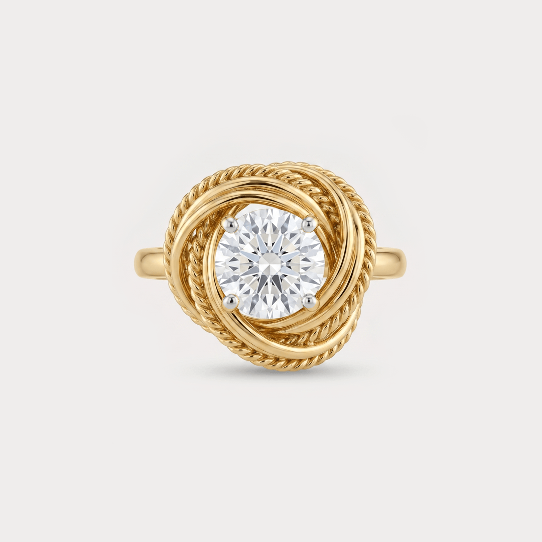 Promise Knot Mini-Solitaire Diamond Ring