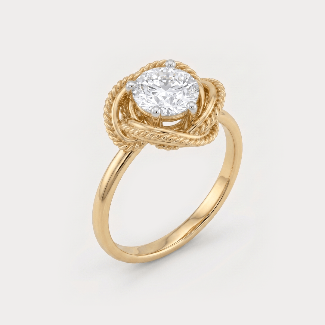 Promise Knot Mini-Solitaire Diamond Ring