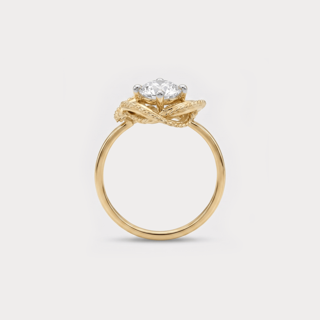 Promise Knot Mini-Solitaire Diamond Ring