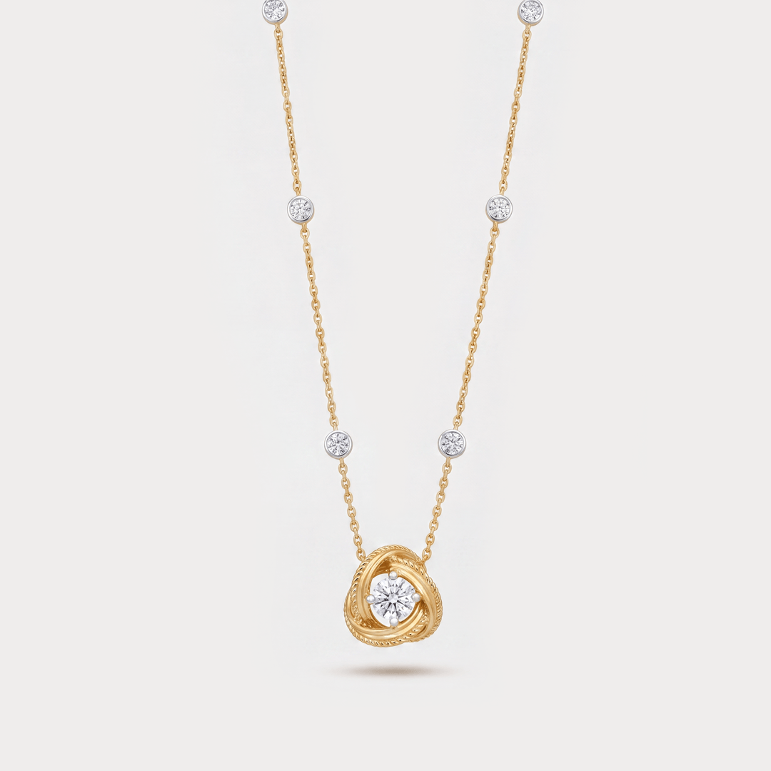 Promise Knot Aurelius Pendant Diamond Necklace