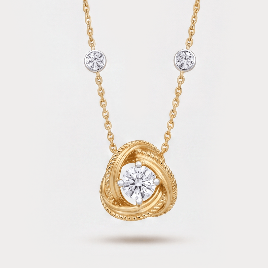 Promise Knot Aurelius Pendant Diamond Necklace